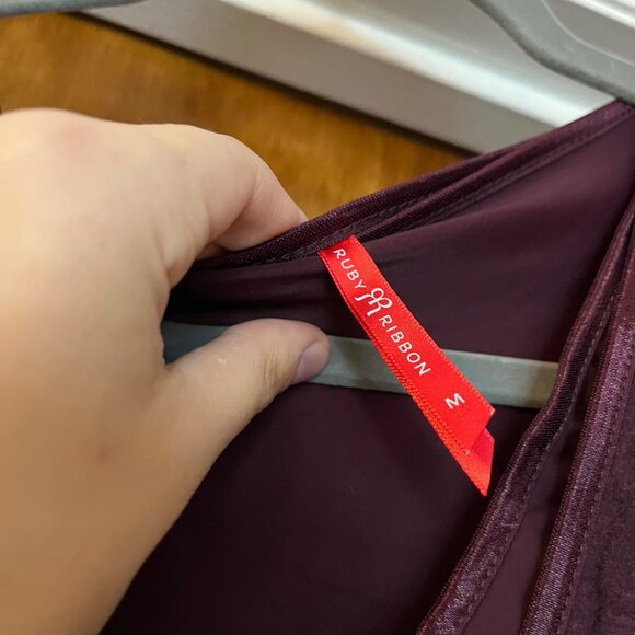 Ruby Ribbon Jane Surplice Top Wine Purple Shapewear Blouse Size Medium - Picture 3 of 3